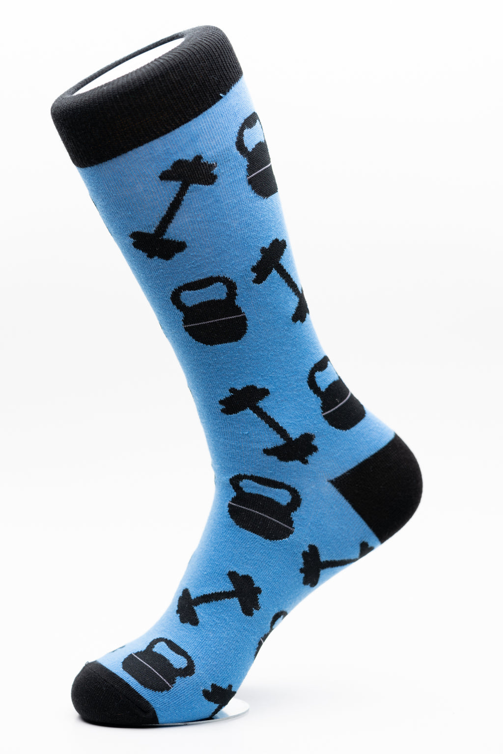 weight lifting funky crew socks kettle bells