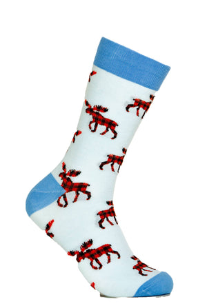 Moose Plaid Canada Socks