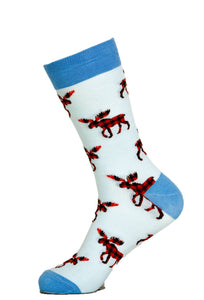 Canadian Moose Plaid Crew Socks