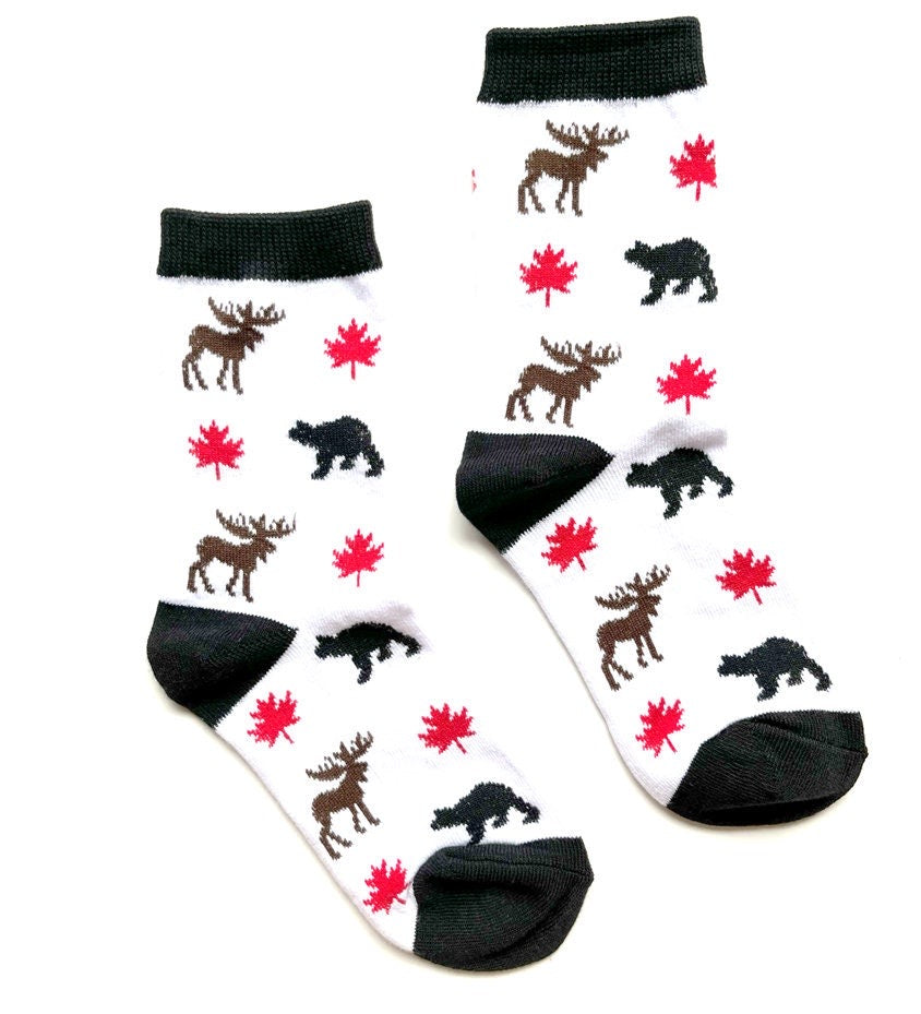 Great Canadian themed socks for kids boy girl novelty socks