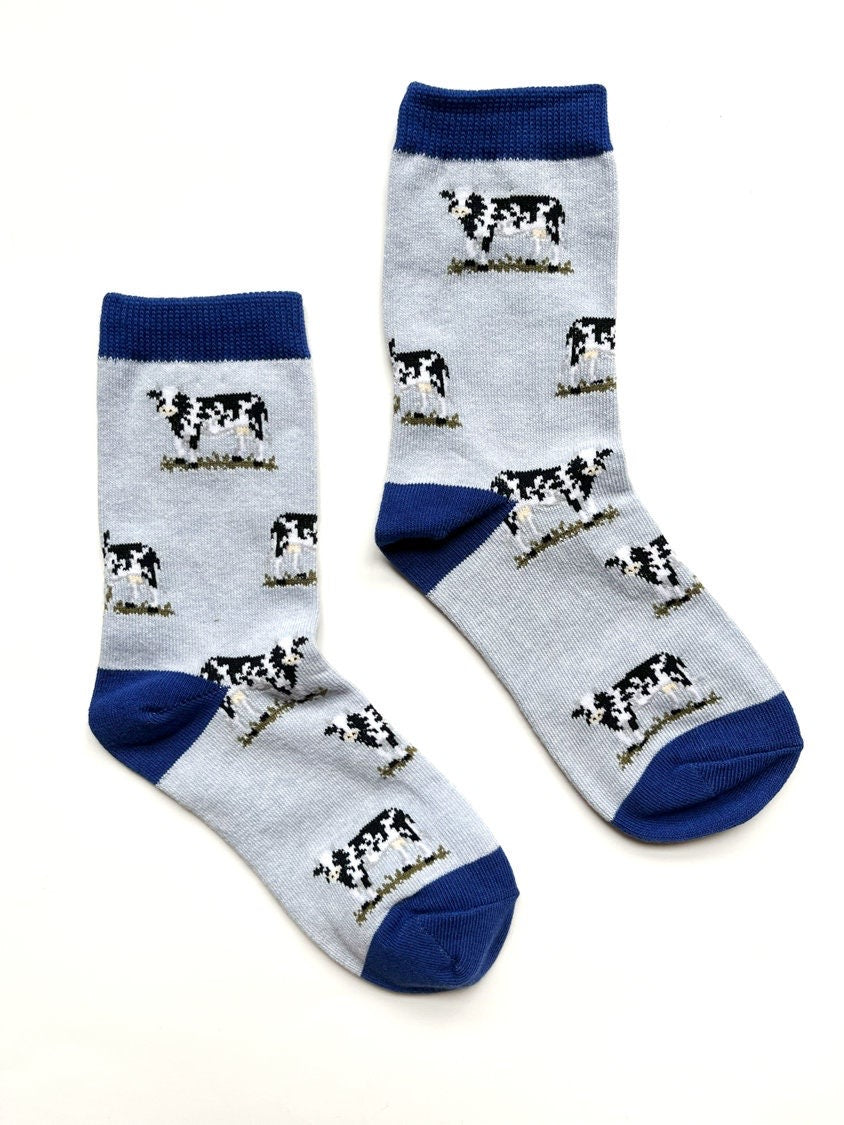 Animal themed socks for boy girls cow pattern