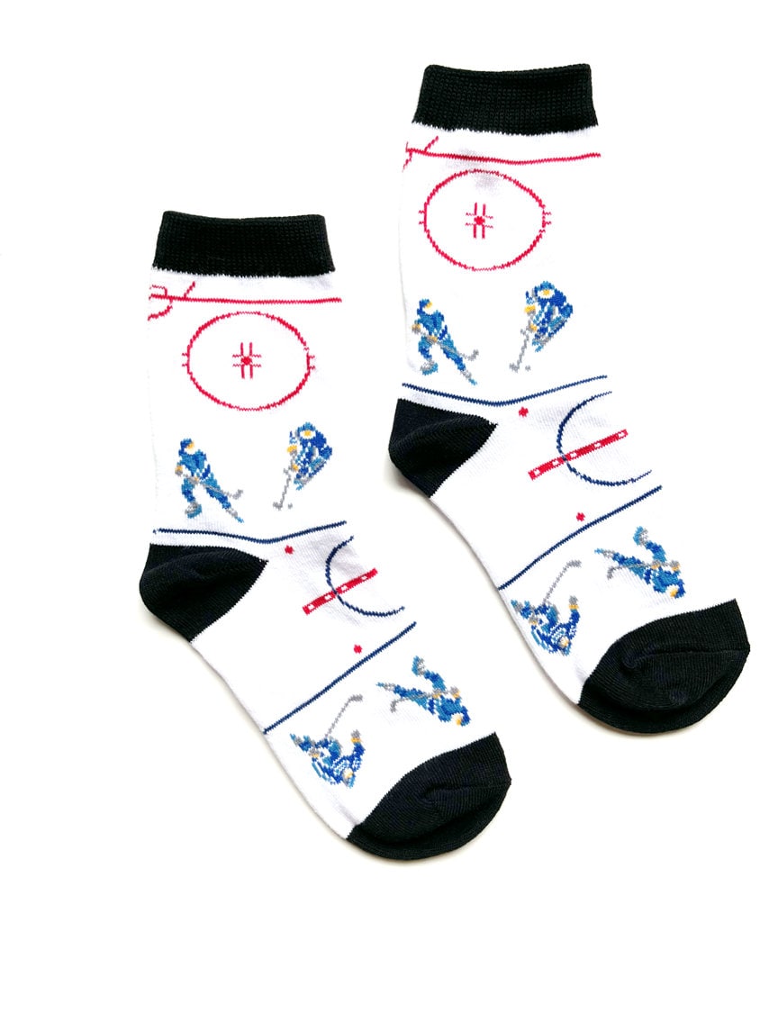 Hockey player novelty socks for kids