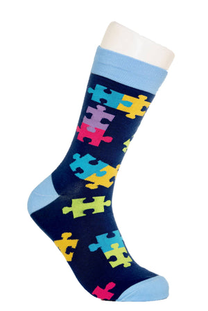 Puzzle pieces crew socks