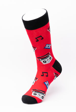 Stereo & Cassette Player Crew Socks