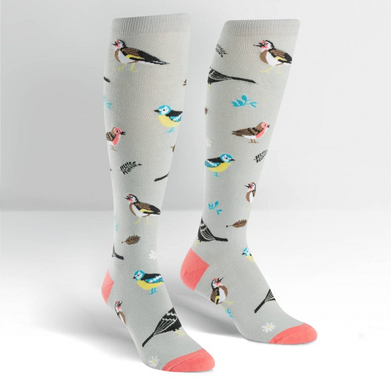 Birds of feather knee high socks 