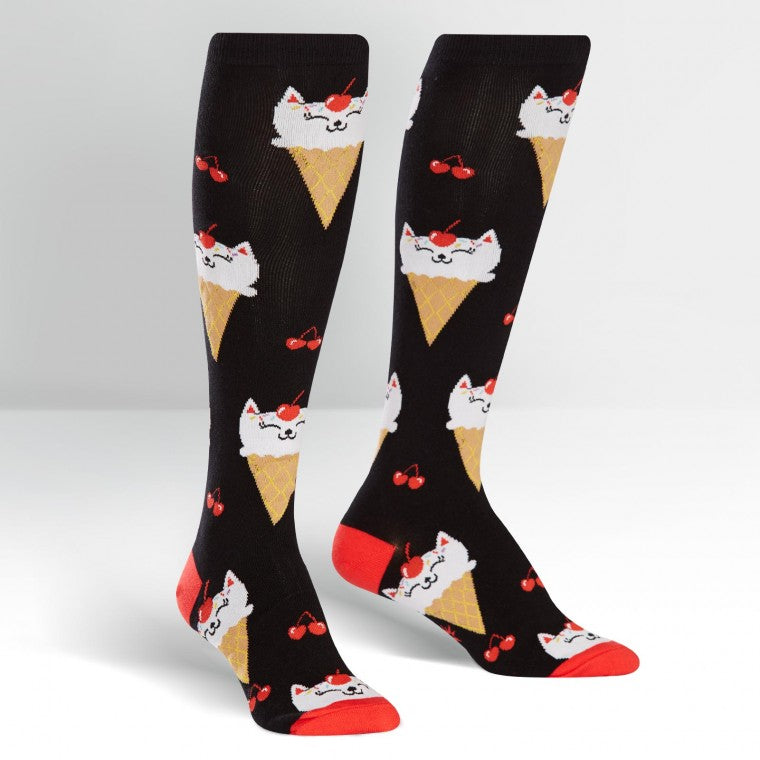 Kitty cone ice cream knee high socks