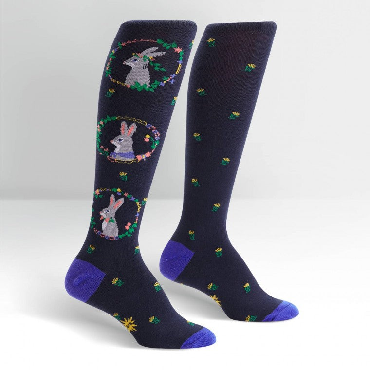 Autumn hare funky knee high socks