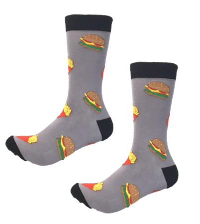 Burger and fries crew socks