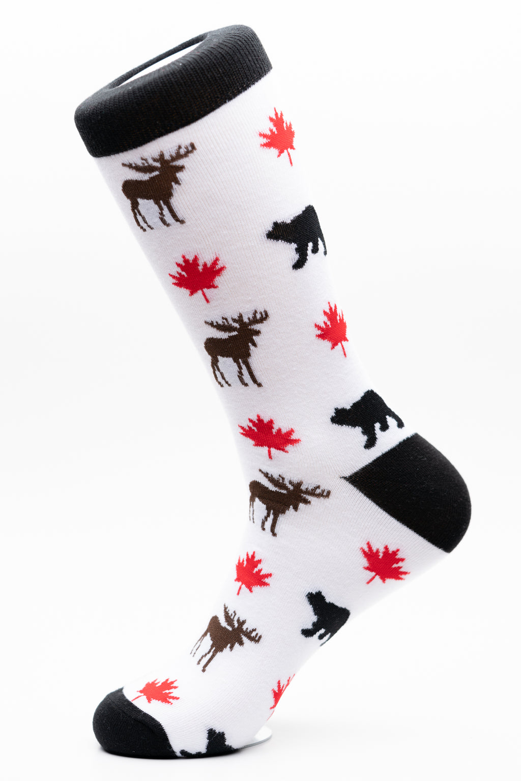 Canada Moose Bear Maple Leaf Funky Socks