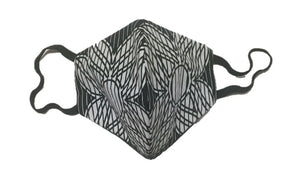 Face Mask - Flower White and Black