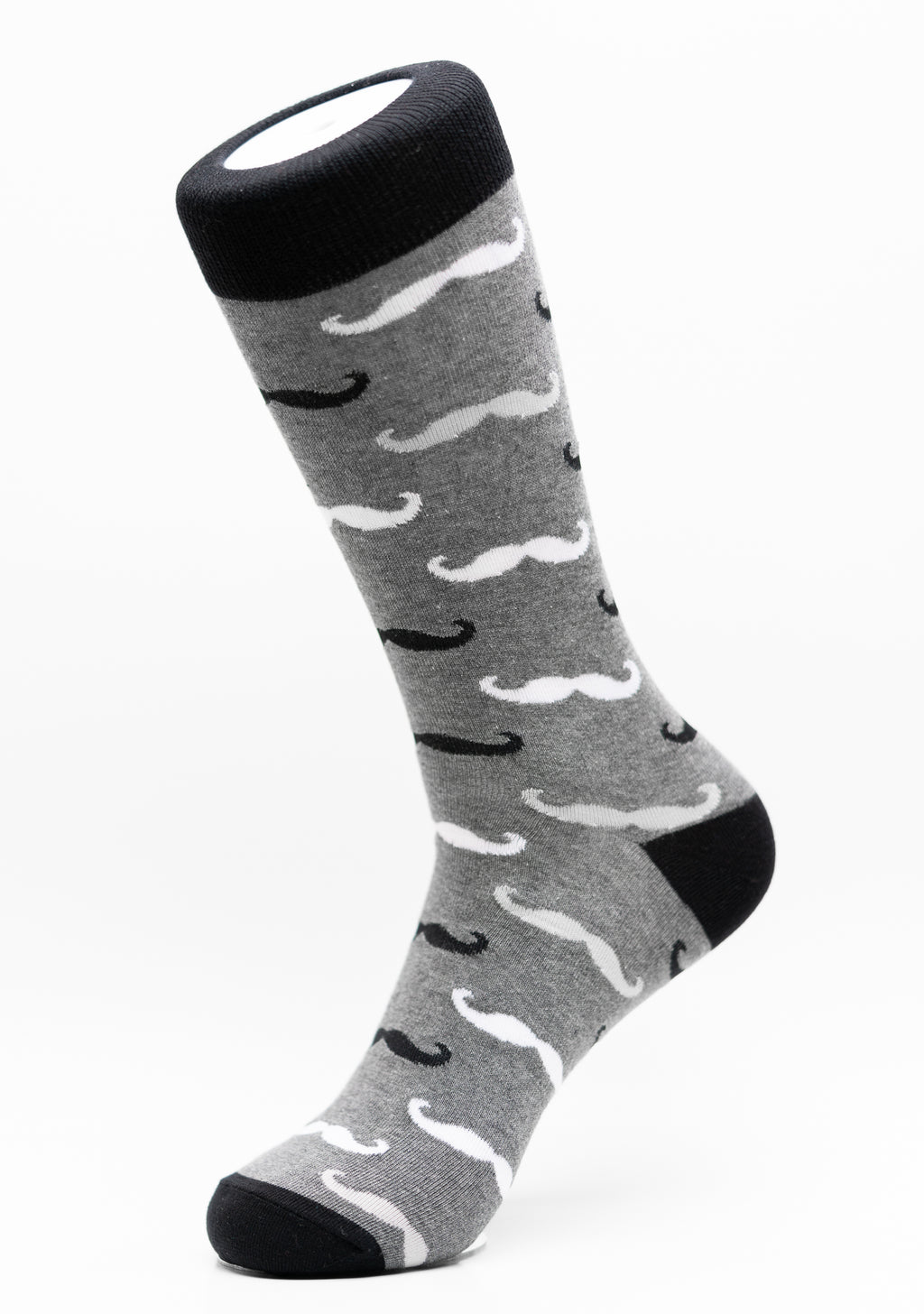 Movember Grey Mustache Socks