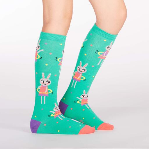 Hula Hooping Bunnies Junior Knee High Socks