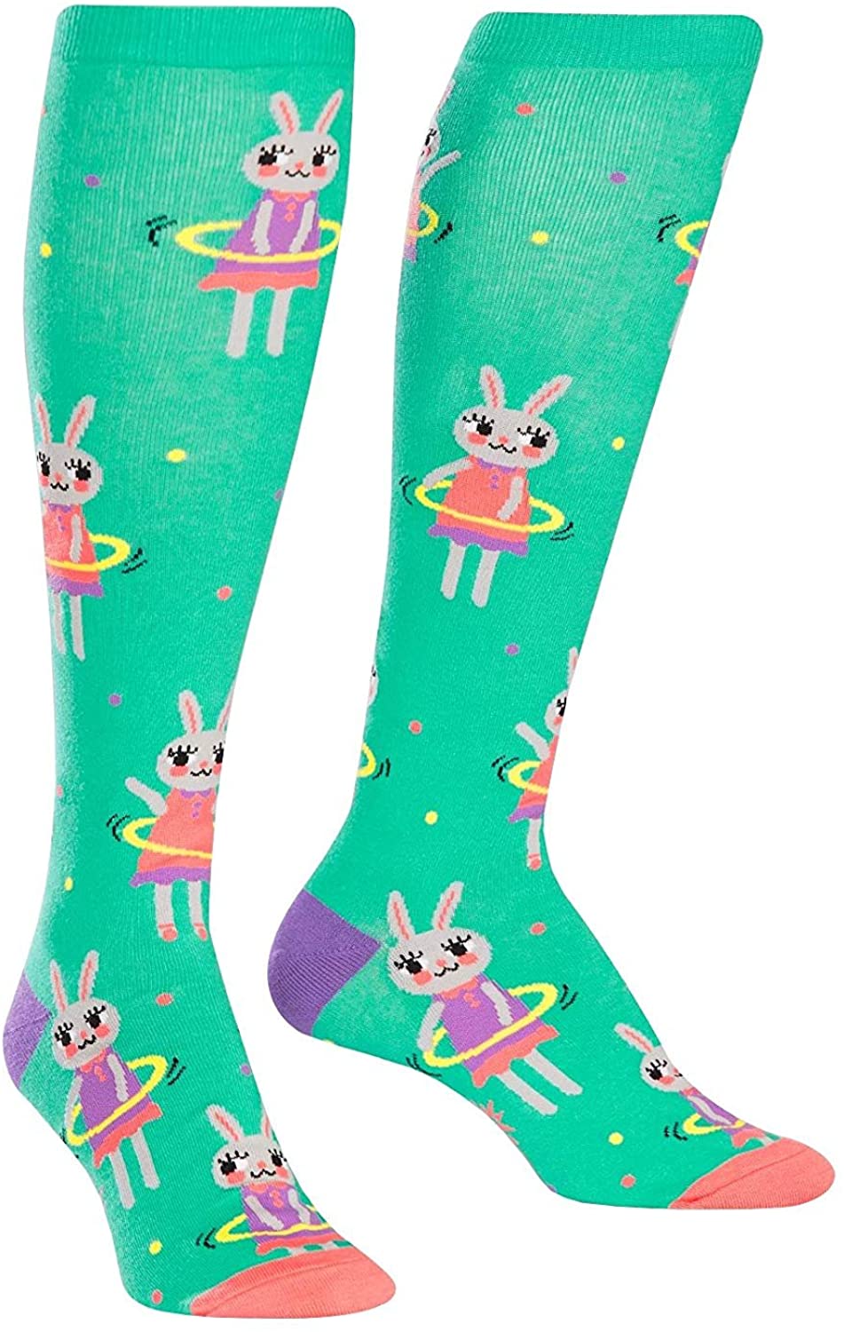 Hula Hooping Bunnies Knee High Socks