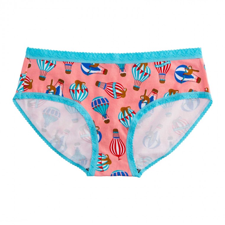 Sloth on hot air balloon women hipster undies