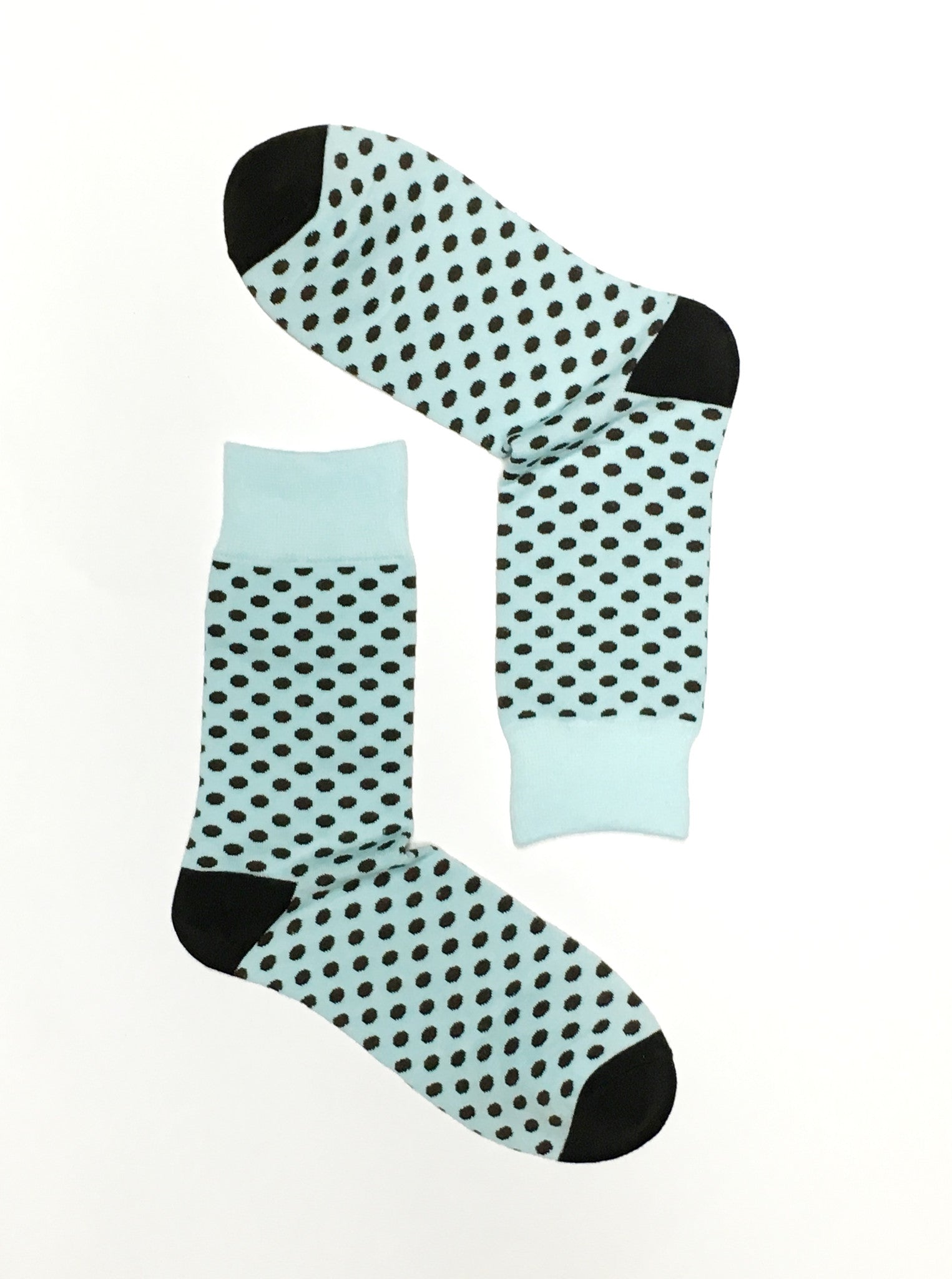 POLKA DOTS BABY BLUE CREW SOCKS