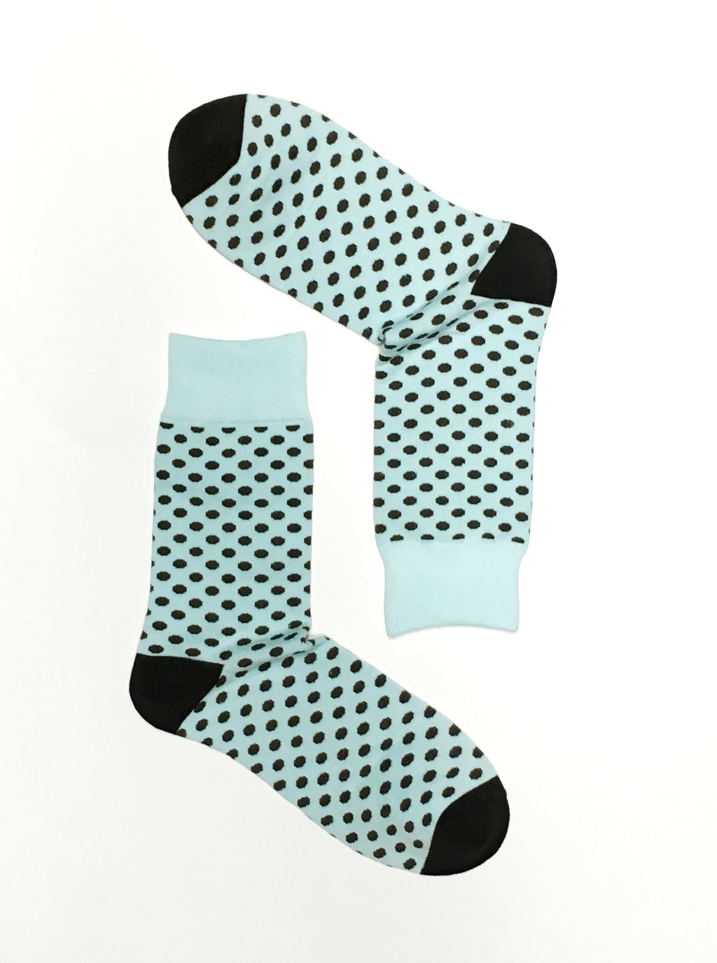 POLKA DOTS BABY BLUE CREW SOCKS