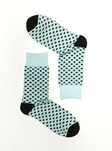 POLKA DOTS BABY BLUE CREW SOCKS