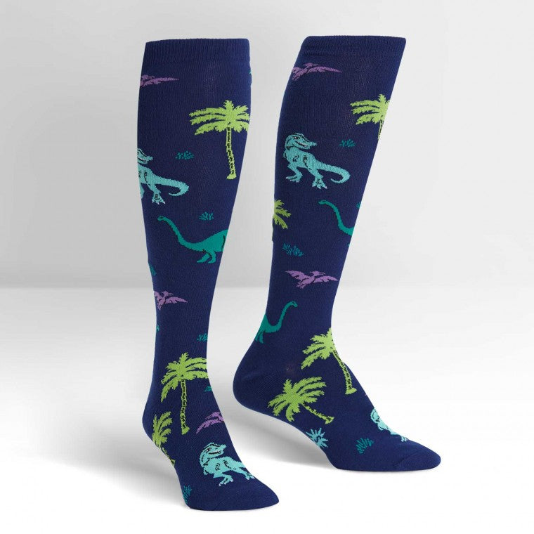 Land of the dinosaur knee high socks