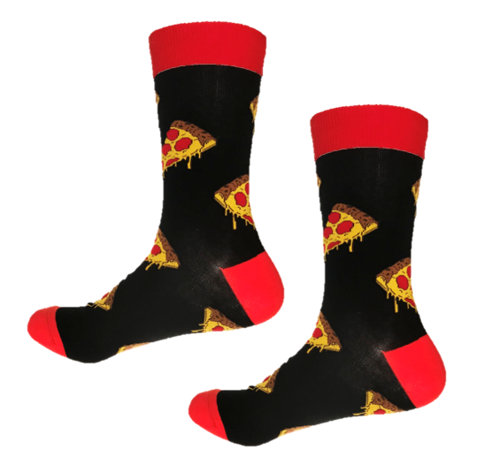 Funky pizza crew socks that make dinner fun
