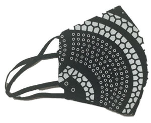 Face Mask - Dots White Black