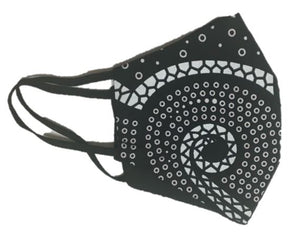 Face Mask - Dots White Black