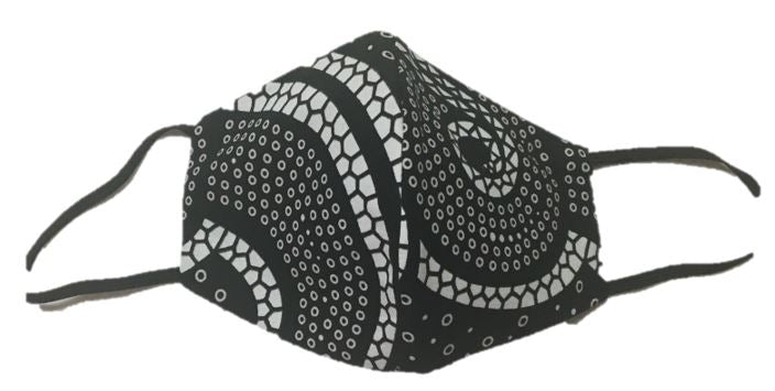 Face Mask - Dots White Black