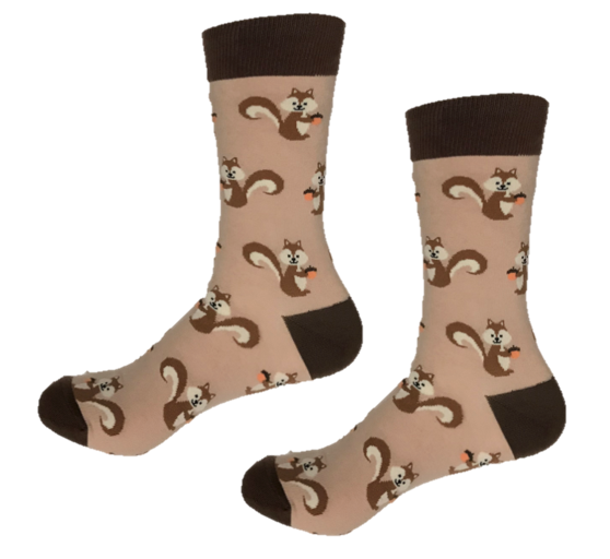 Squirrel fun dress socks from Canada online socks store
