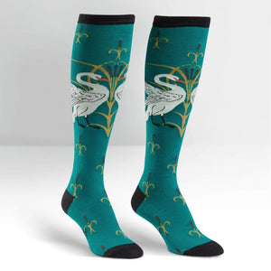 Funky Knee High Socks | Swan by sock it to me