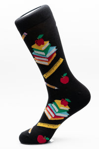 Teacher funky crew socks with books