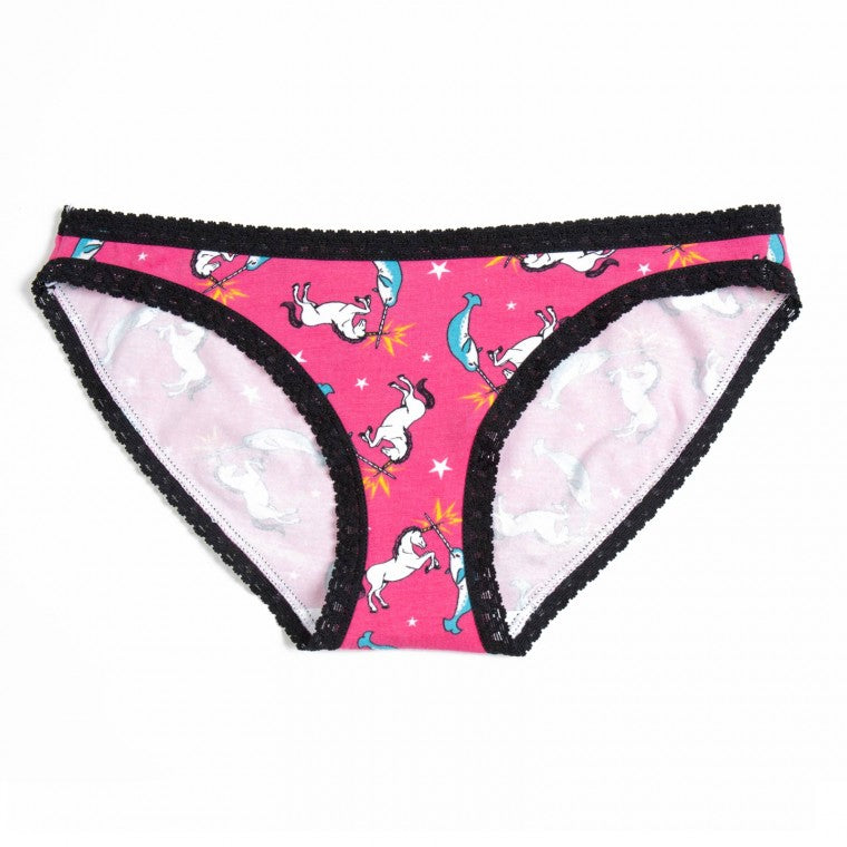 Unicorn vs. Narwhal Bikini Briefs Underwear – moJJa