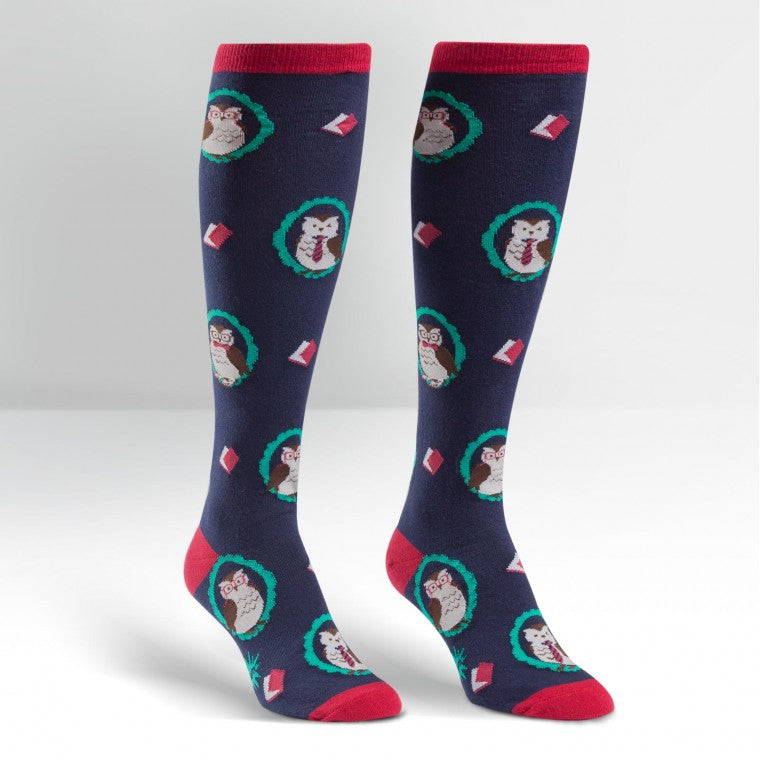 Wise owl knee high socks funky